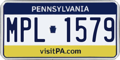 PA license plate MPL1579