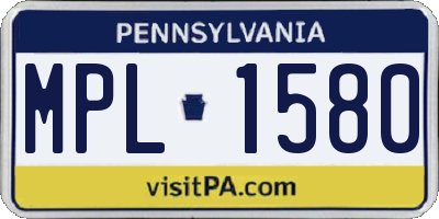 PA license plate MPL1580