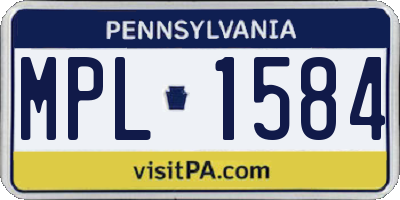 PA license plate MPL1584