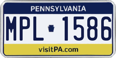 PA license plate MPL1586