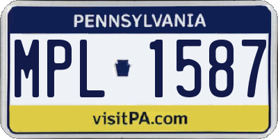 PA license plate MPL1587