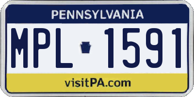 PA license plate MPL1591