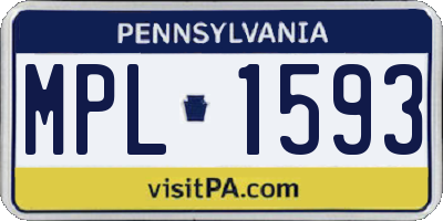 PA license plate MPL1593