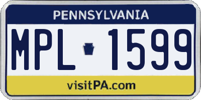 PA license plate MPL1599