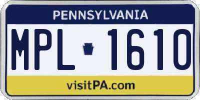 PA license plate MPL1610