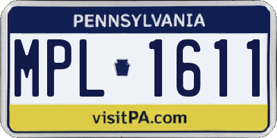 PA license plate MPL1611