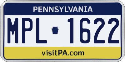 PA license plate MPL1622