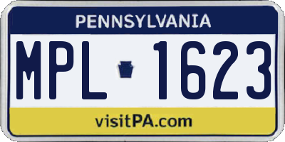 PA license plate MPL1623