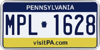 PA license plate MPL1628