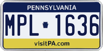 PA license plate MPL1636