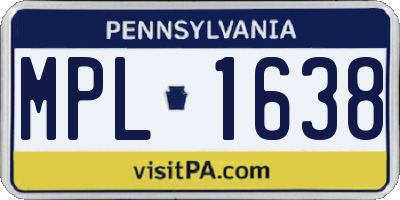 PA license plate MPL1638