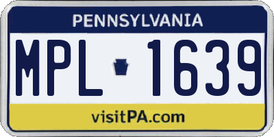 PA license plate MPL1639