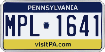 PA license plate MPL1641