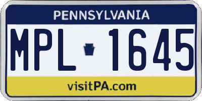 PA license plate MPL1645