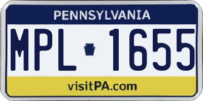PA license plate MPL1655