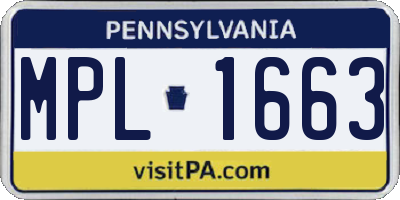 PA license plate MPL1663