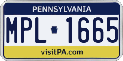 PA license plate MPL1665