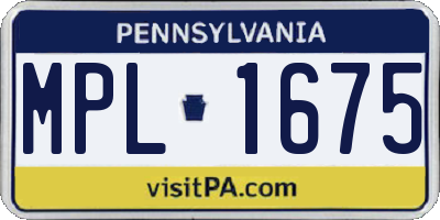 PA license plate MPL1675