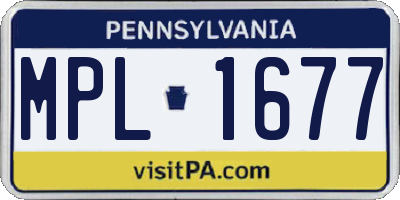 PA license plate MPL1677