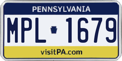 PA license plate MPL1679