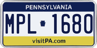 PA license plate MPL1680