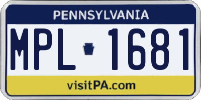 PA license plate MPL1681