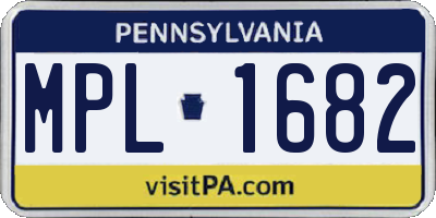 PA license plate MPL1682