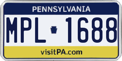 PA license plate MPL1688
