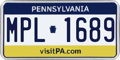 PA license plate MPL1689