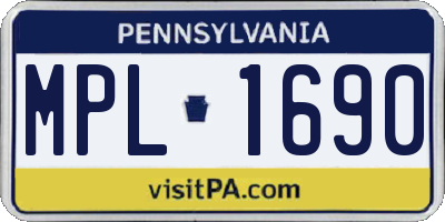 PA license plate MPL1690