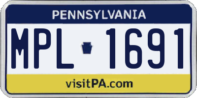 PA license plate MPL1691