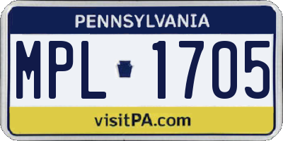 PA license plate MPL1705
