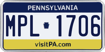 PA license plate MPL1706