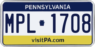 PA license plate MPL1708