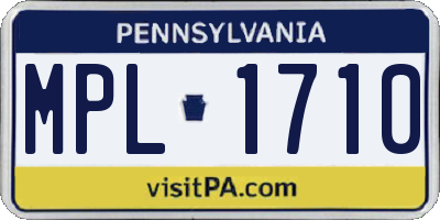 PA license plate MPL1710