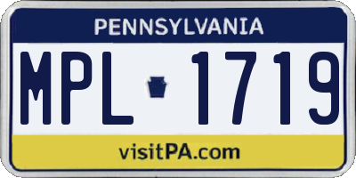 PA license plate MPL1719