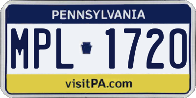 PA license plate MPL1720