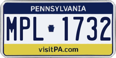 PA license plate MPL1732