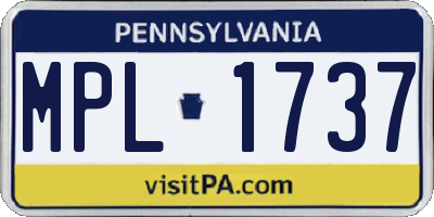 PA license plate MPL1737