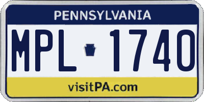 PA license plate MPL1740