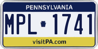 PA license plate MPL1741