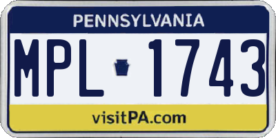 PA license plate MPL1743