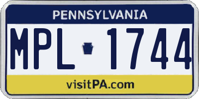 PA license plate MPL1744
