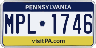 PA license plate MPL1746