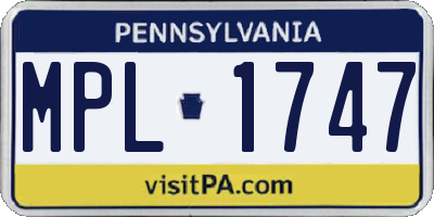 PA license plate MPL1747