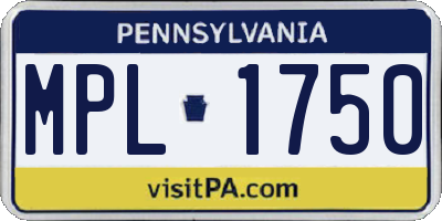 PA license plate MPL1750