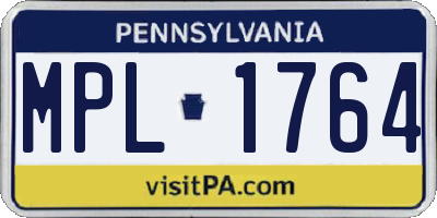 PA license plate MPL1764