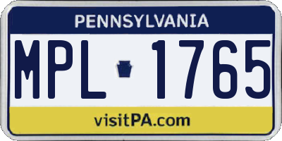 PA license plate MPL1765