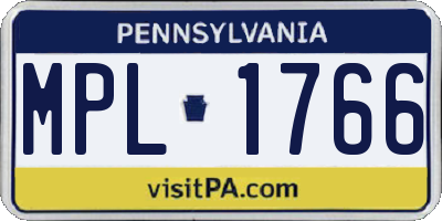 PA license plate MPL1766