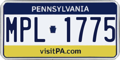PA license plate MPL1775
